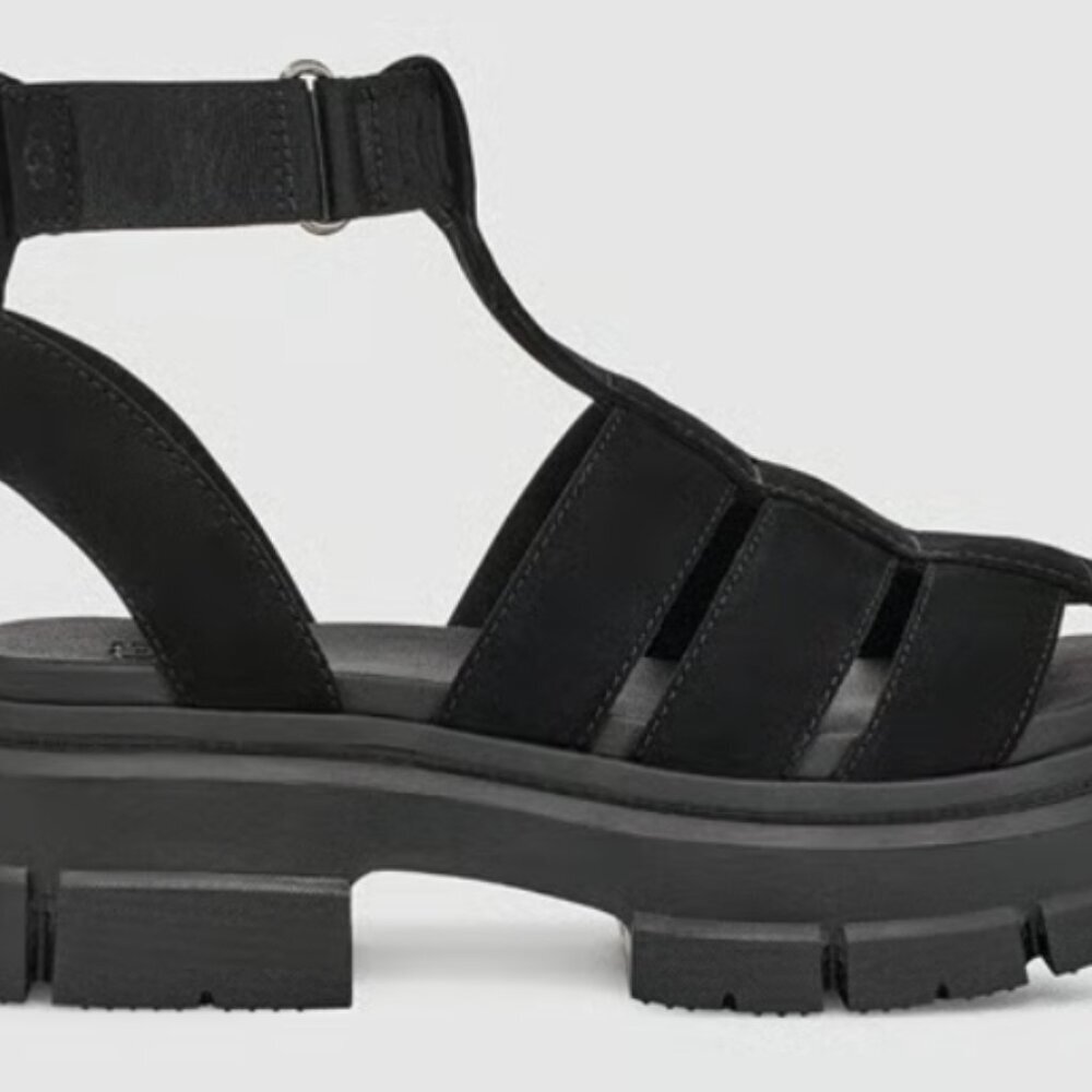 UGG Black Strappy Platform Sandals